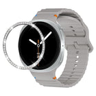 Diamond Bezel and Wavy Grain Stitched Color Buckle Silicone Watch Band