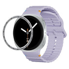 Speed Bezel and Wavy Grain Stitched Color Buckle Silicone Watch Band