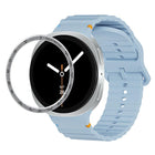 Speed Bezel and Wavy Grain Stitched Color Buckle Silicone Watch Band