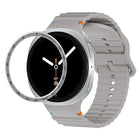 Speed Bezel and Wavy Grain Stitched Color Buckle Silicone Watch Band
