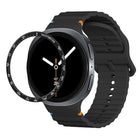 Speed Bezel and Wavy Grain Stitched Color Buckle Silicone Watch Band