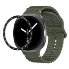 Speed Bezel and Wavy Grain Stitched Color Buckle Silicone Watch Band