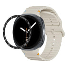 Speed Bezel and Wavy Grain Stitched Color Buckle Silicone Watch Band