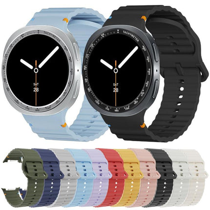Speed Bezel and Wavy Grain Stitched Color Buckle Silicone Watch Band