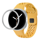 Rhombic Texture Bezel and Black Reverse Buckle Silicone Watch Band