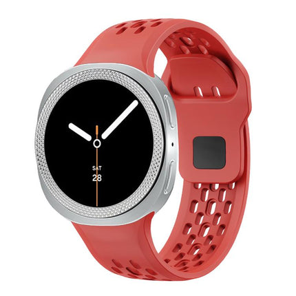 Rhombic Texture Bezel and Black Reverse Buckle Silicone Watch Band
