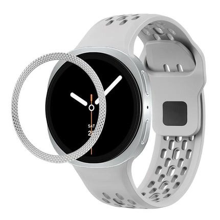 Rhombic Texture Bezel and Black Reverse Buckle Silicone Watch Band
