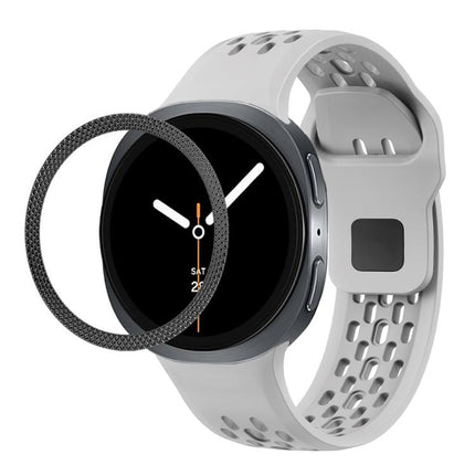 Rhombic Texture Bezel and Black Reverse Buckle Silicone Watch Band