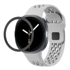 Rhombic Texture Bezel and Black Reverse Buckle Silicone Watch Band