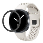 Rhombic Texture Bezel and Black Reverse Buckle Silicone Watch Band