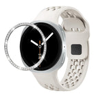Diamond Bezel and Black Reverse Buckle Silicone Watch Band, For Samsung Galaxy Watch8 44mm, For Samsung Galaxy Watch8 40mm - DealBuddy