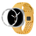 Diamond Bezel and Black Reverse Buckle Silicone Watch Band, For Samsung Galaxy Watch8 44mm, For Samsung Galaxy Watch8 40mm - DealBuddy