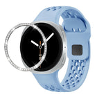 Diamond Bezel and Black Reverse Buckle Silicone Watch Band, For Samsung Galaxy Watch8 44mm, For Samsung Galaxy Watch8 40mm - DealBuddy