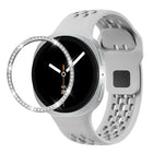 Diamond Bezel and Black Reverse Buckle Silicone Watch Band, For Samsung Galaxy Watch8 44mm, For Samsung Galaxy Watch8 40mm - DealBuddy