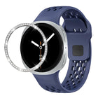 Diamond Bezel and Black Reverse Buckle Silicone Watch Band