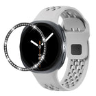 Diamond Bezel and Black Reverse Buckle Silicone Watch Band