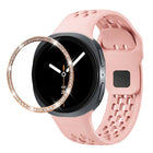Diamond Bezel and Black Reverse Buckle Silicone Watch Band, For Samsung Galaxy Watch8 44mm, For Samsung Galaxy Watch8 40mm - DealBuddy