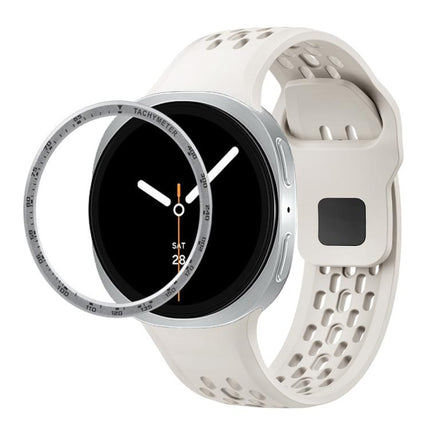 Speed Bezel and Black Reverse Buckle Silicone Watch Band, For Samsung Galaxy Watch8 44mm, For Samsung Galaxy Watch8 40mm - DealBuddy