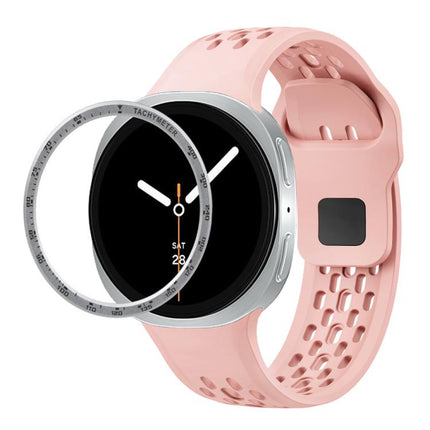 Speed Bezel and Black Reverse Buckle Silicone Watch Band, For Samsung Galaxy Watch8 44mm, For Samsung Galaxy Watch8 40mm - DealBuddy