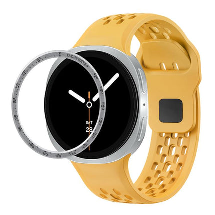 Speed Bezel and Black Reverse Buckle Silicone Watch Band, For Samsung Galaxy Watch8 44mm, For Samsung Galaxy Watch8 40mm - DealBuddy