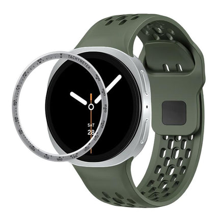 Speed Bezel and Black Reverse Buckle Silicone Watch Band, For Samsung Galaxy Watch8 44mm, For Samsung Galaxy Watch8 40mm - DealBuddy