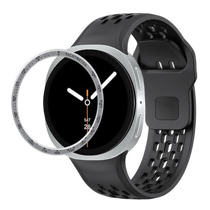 Speed Bezel and Black Reverse Buckle Silicone Watch Band