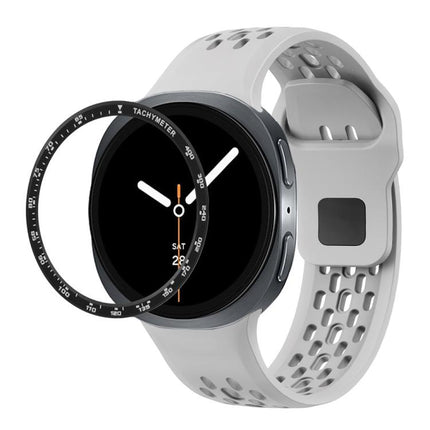Speed Bezel and Black Reverse Buckle Silicone Watch Band, For Samsung Galaxy Watch8 44mm, For Samsung Galaxy Watch8 40mm - DealBuddy