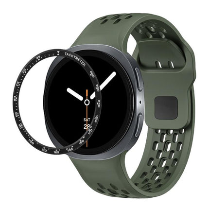 Speed Bezel and Black Reverse Buckle Silicone Watch Band, For Samsung Galaxy Watch8 44mm, For Samsung Galaxy Watch8 40mm - DealBuddy