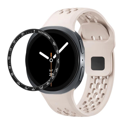 Speed Bezel and Black Reverse Buckle Silicone Watch Band, For Samsung Galaxy Watch8 44mm, For Samsung Galaxy Watch8 40mm - DealBuddy