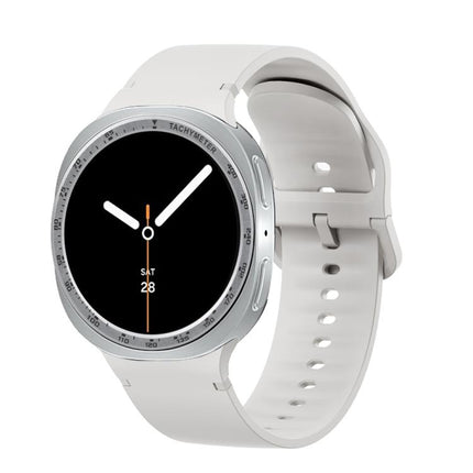 Speed Bezel and Solid Color Stitched Silicone Watch Band
