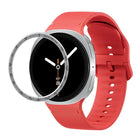 Speed Bezel and Solid Color Stitched Silicone Watch Band