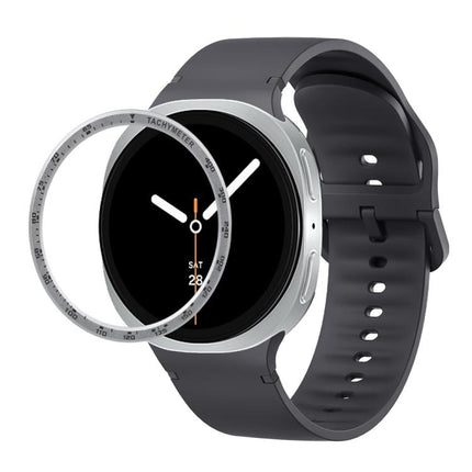Speed Bezel and Solid Color Stitched Silicone Watch Band