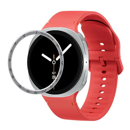 Speed Bezel and Solid Color Stitched Silicone Watch Band