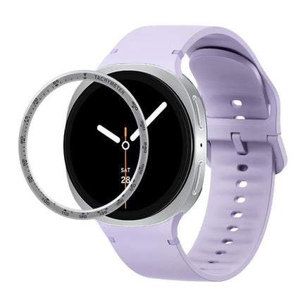 Speed Bezel and Solid Color Stitched Silicone Watch Band