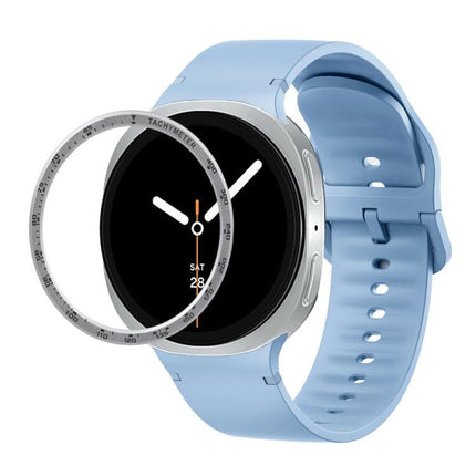 Speed Bezel and Solid Color Stitched Silicone Watch Band