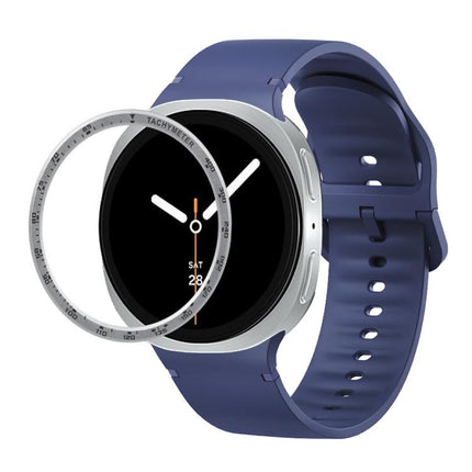 Speed Bezel and Solid Color Stitched Silicone Watch Band