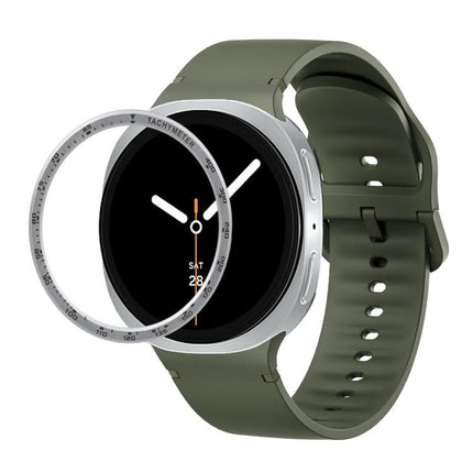 Speed Bezel and Solid Color Stitched Silicone Watch Band