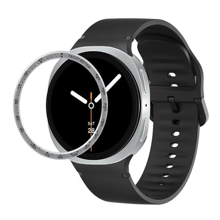 Speed Bezel and Solid Color Stitched Silicone Watch Band