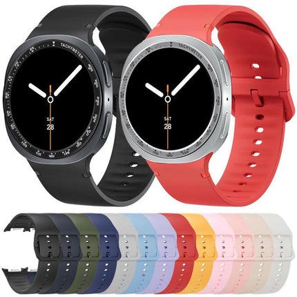 Speed Bezel and Solid Color Stitched Silicone Watch Band