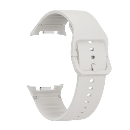 Rhombic Texture Bezel and Solid Color Stitched Silicone Watch Band