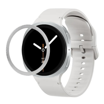 Rhombic Texture Bezel and Solid Color Stitched Silicone Watch Band, For Samsung Galaxy Watch8 44mm, For Samsung Galaxy Watch8 40mm - DealBuddy