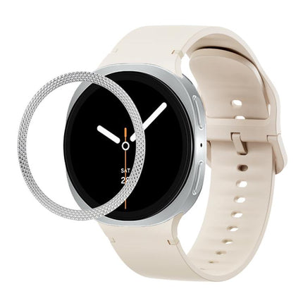 Rhombic Texture Bezel and Solid Color Stitched Silicone Watch Band, For Samsung Galaxy Watch8 44mm, For Samsung Galaxy Watch8 40mm - DealBuddy