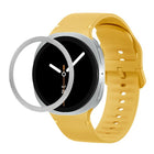 Rhombic Texture Bezel and Solid Color Stitched Silicone Watch Band, For Samsung Galaxy Watch8 44mm, For Samsung Galaxy Watch8 40mm - DealBuddy