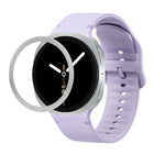Rhombic Texture Bezel and Solid Color Stitched Silicone Watch Band, For Samsung Galaxy Watch8 44mm, For Samsung Galaxy Watch8 40mm - DealBuddy