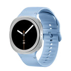 Rhombic Texture Bezel and Solid Color Stitched Silicone Watch Band