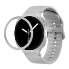 Rhombic Texture Bezel and Solid Color Stitched Silicone Watch Band