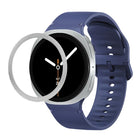 Rhombic Texture Bezel and Solid Color Stitched Silicone Watch Band, For Samsung Galaxy Watch8 44mm, For Samsung Galaxy Watch8 40mm - DealBuddy