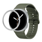 Rhombic Texture Bezel and Solid Color Stitched Silicone Watch Band, For Samsung Galaxy Watch8 44mm, For Samsung Galaxy Watch8 40mm - DealBuddy