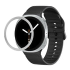 Rhombic Texture Bezel and Solid Color Stitched Silicone Watch Band