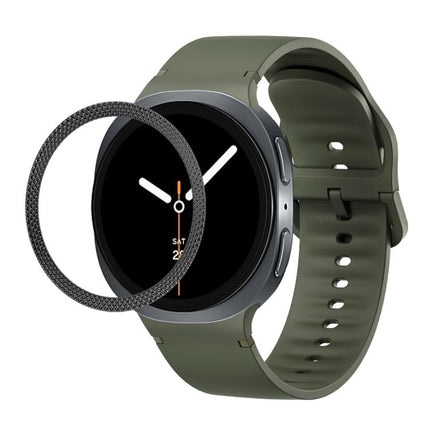 Rhombic Texture Bezel and Solid Color Stitched Silicone Watch Band